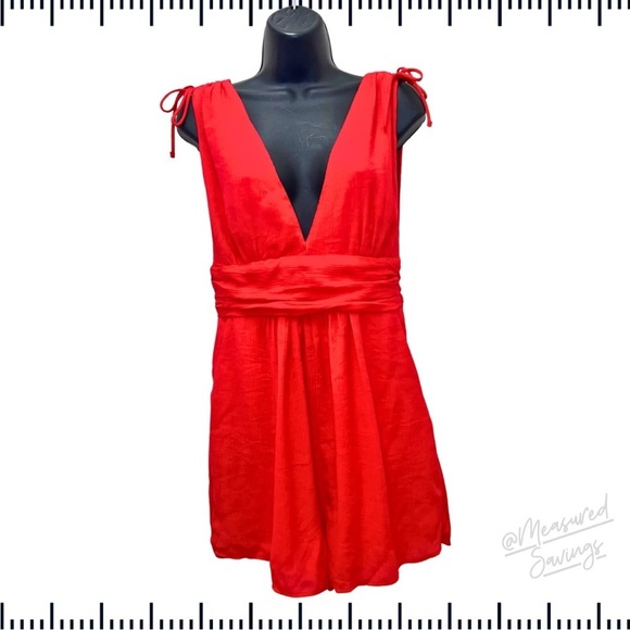 One Heart Clothing (Large - NWT) Red Plunge-Front Romper ❤️ - Picture 1 of 8